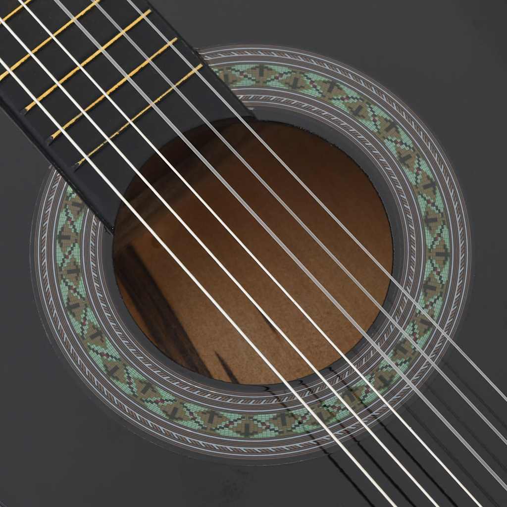 Klassisk gitar for nybegynnere og barn 3/4 36" svart