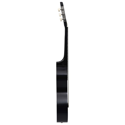 Klassisk gitar sett for nybegynnere 8 deler 3/4 36" svart