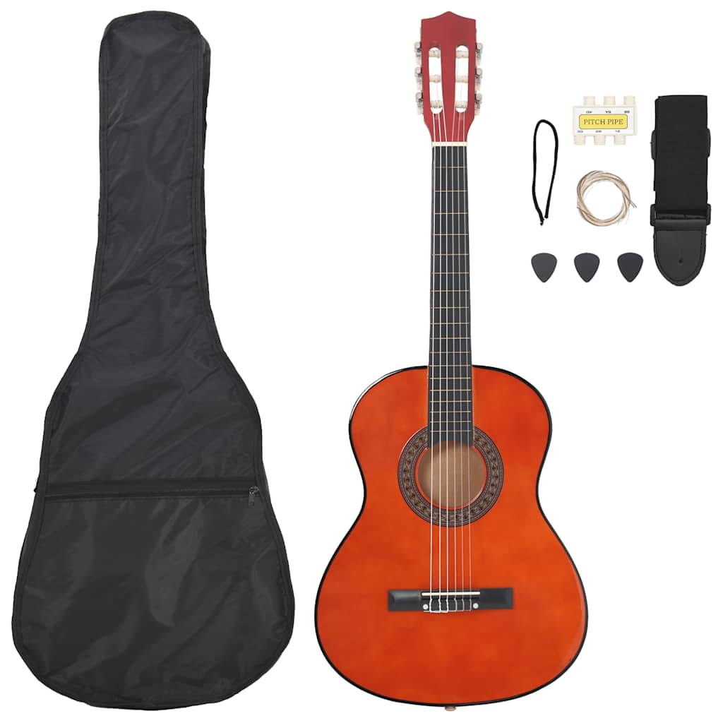 Klassisk gitarsett for nybegynnere 8 deler 3/4 36" vidaXL