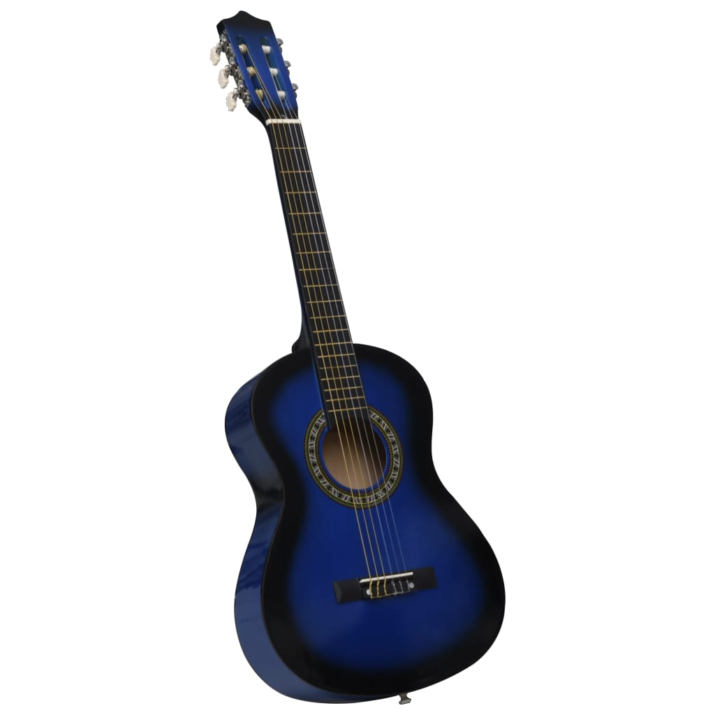 Klassisk gitar for nybegynnere og barn 1/2 34" blå