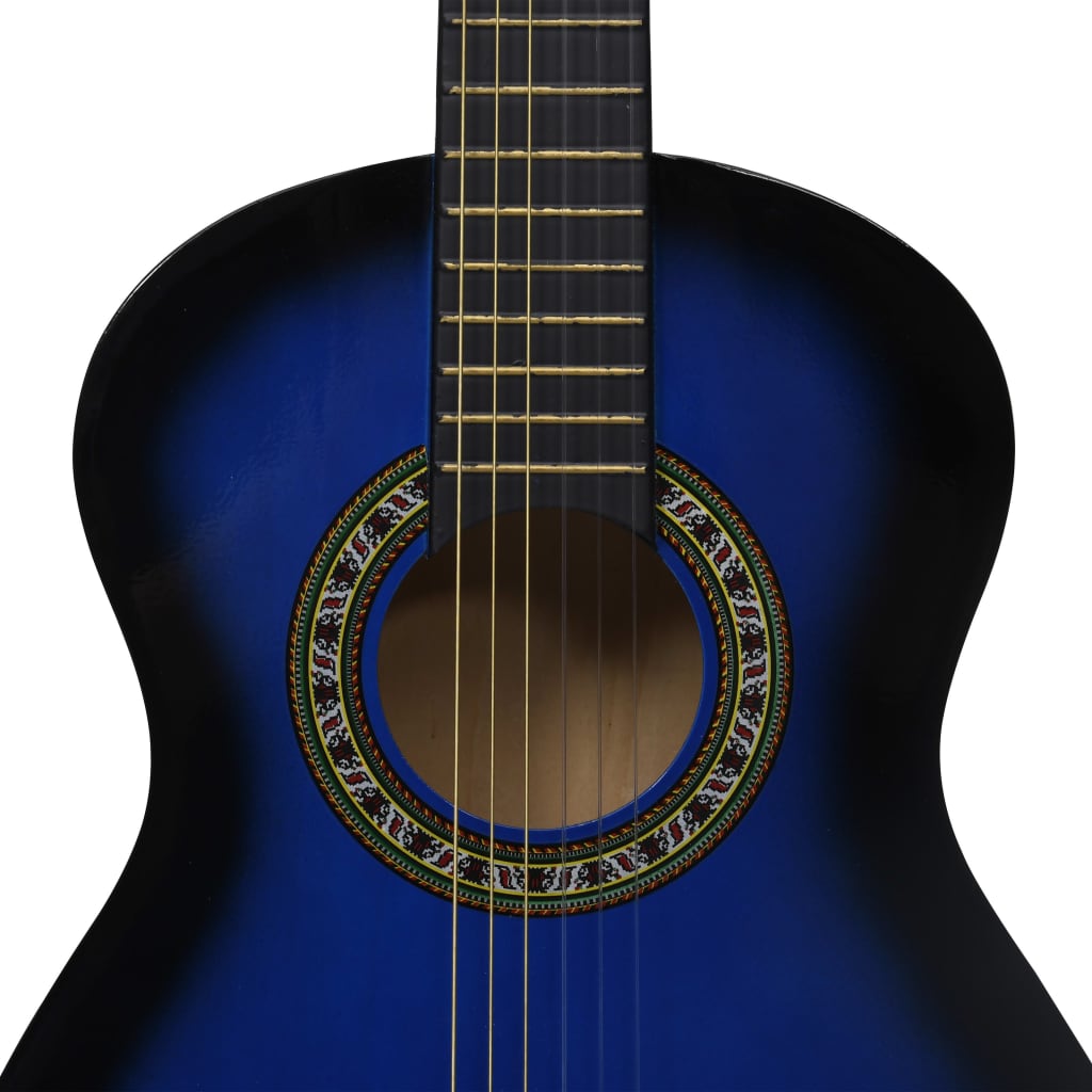 Klassisk gitar for nybegynnere og barn 1/2 34" blå