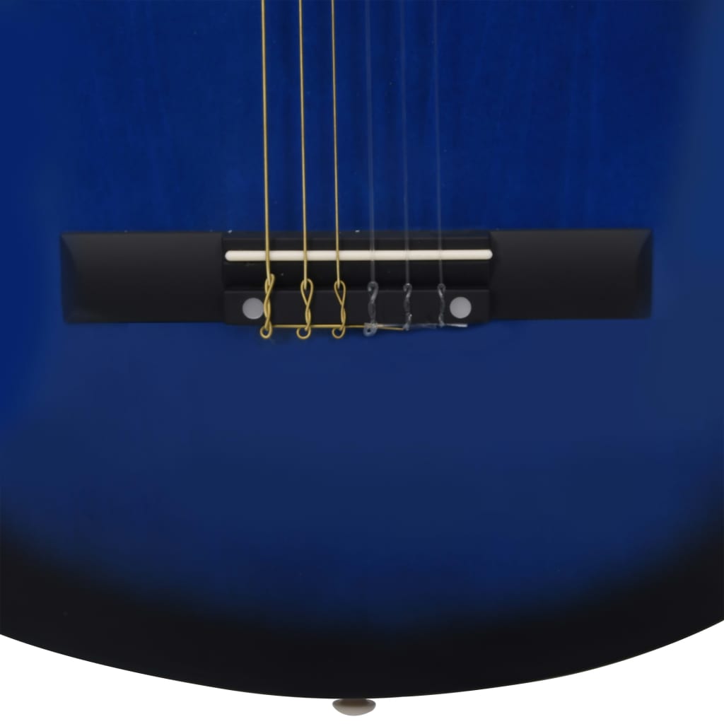 Klassisk gitar for nybegynnere og barn 1/2 34" blå