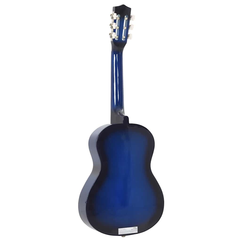 Klassisk gitar 8-delers sett for nybegynnere 1/2 34" blå