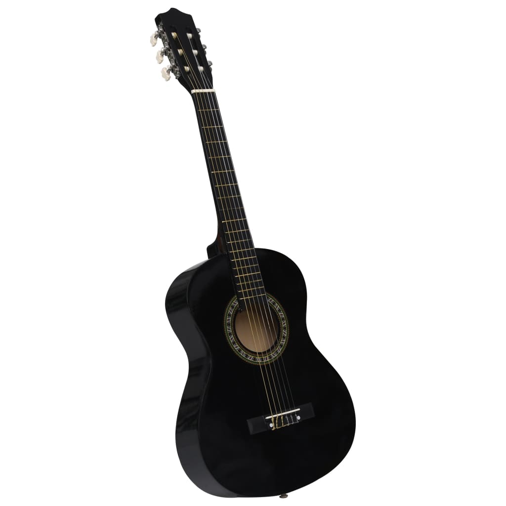 Klassisk gitar for nybegynnere og barn 1/2 34" svart