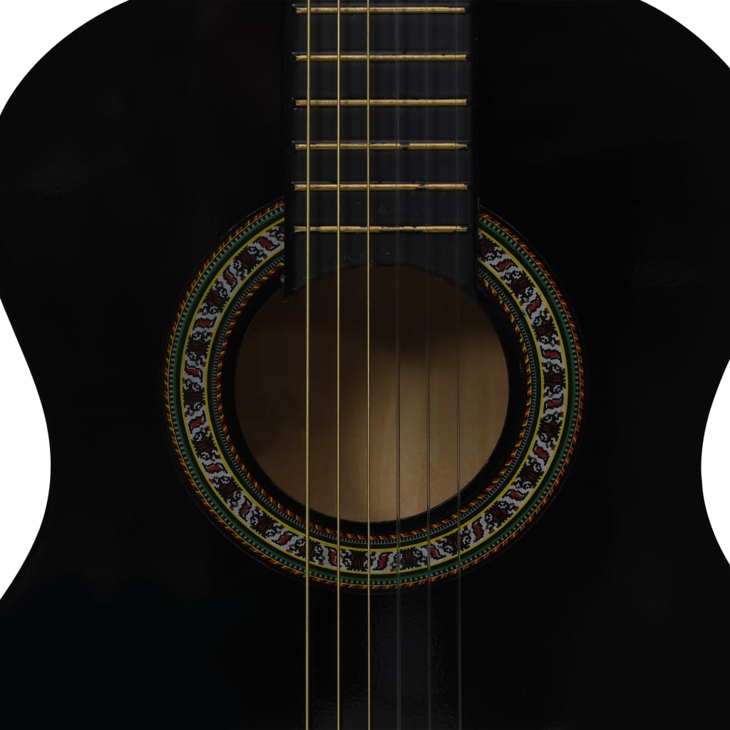 Klassisk gitar for nybegynnere og barn 1/2 34" svart