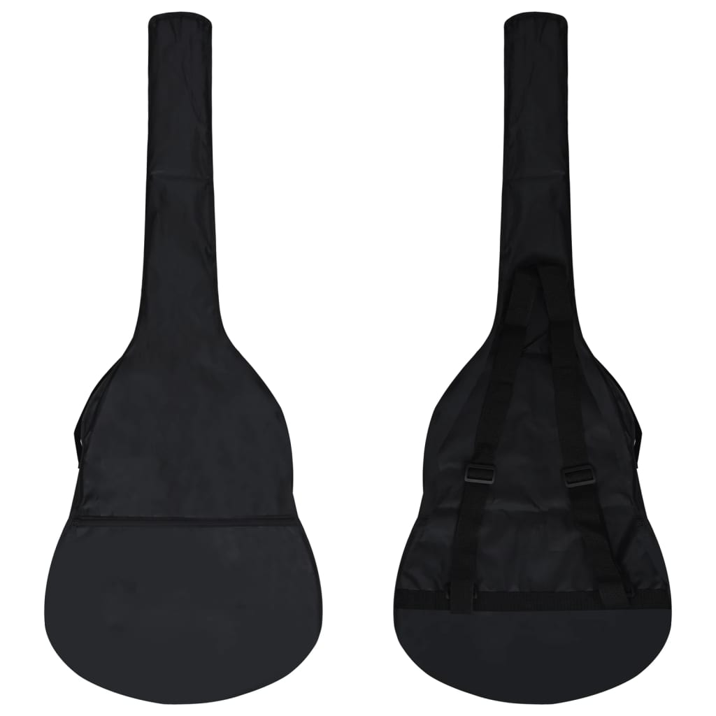 Klassisk gitar 8-delers sett for nybegynnere 1/2 34" svart