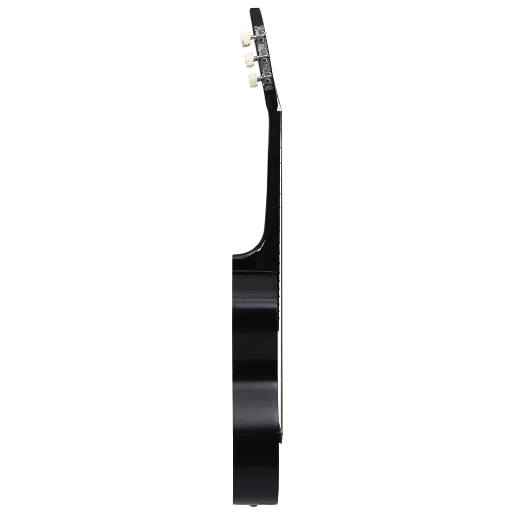 Klassisk gitar 8-delers sett for nybegynnere 1/2 34" svart