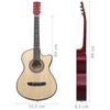 Western akustisk cutaway gitar med 6 strenger 38