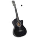 Western klassisk cutaway gitar med 6 strenger svart 38