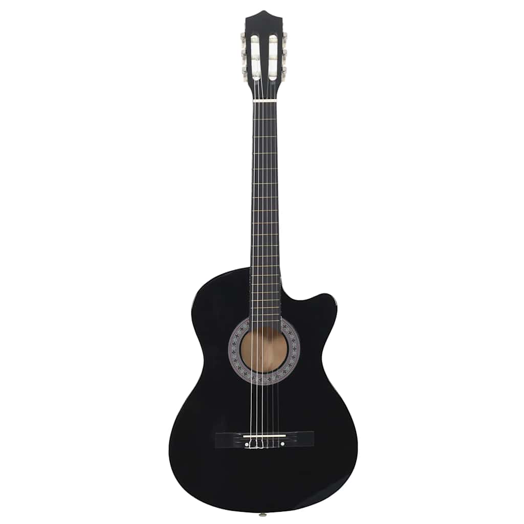 Western klassisk cutaway gitar med 6 strenger svart 38"