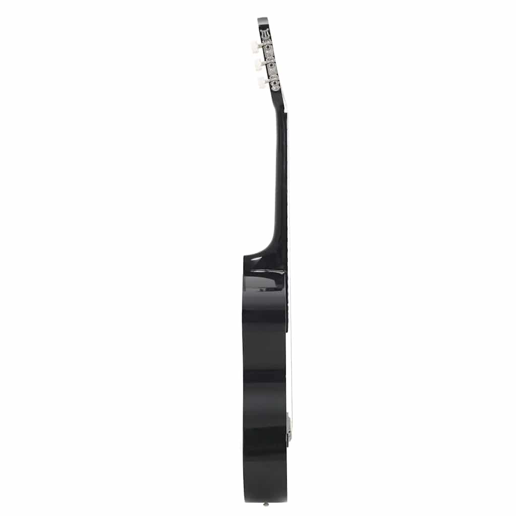 Western klassisk gitarsett 12 deler med 6 strenger svart 38"