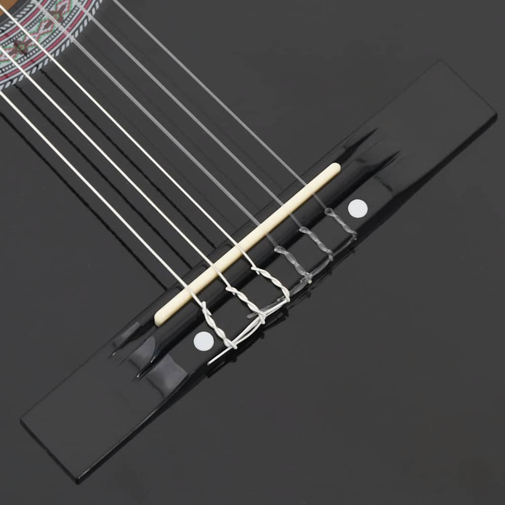 Western klassisk gitarsett 12 deler med 6 strenger svart 38"