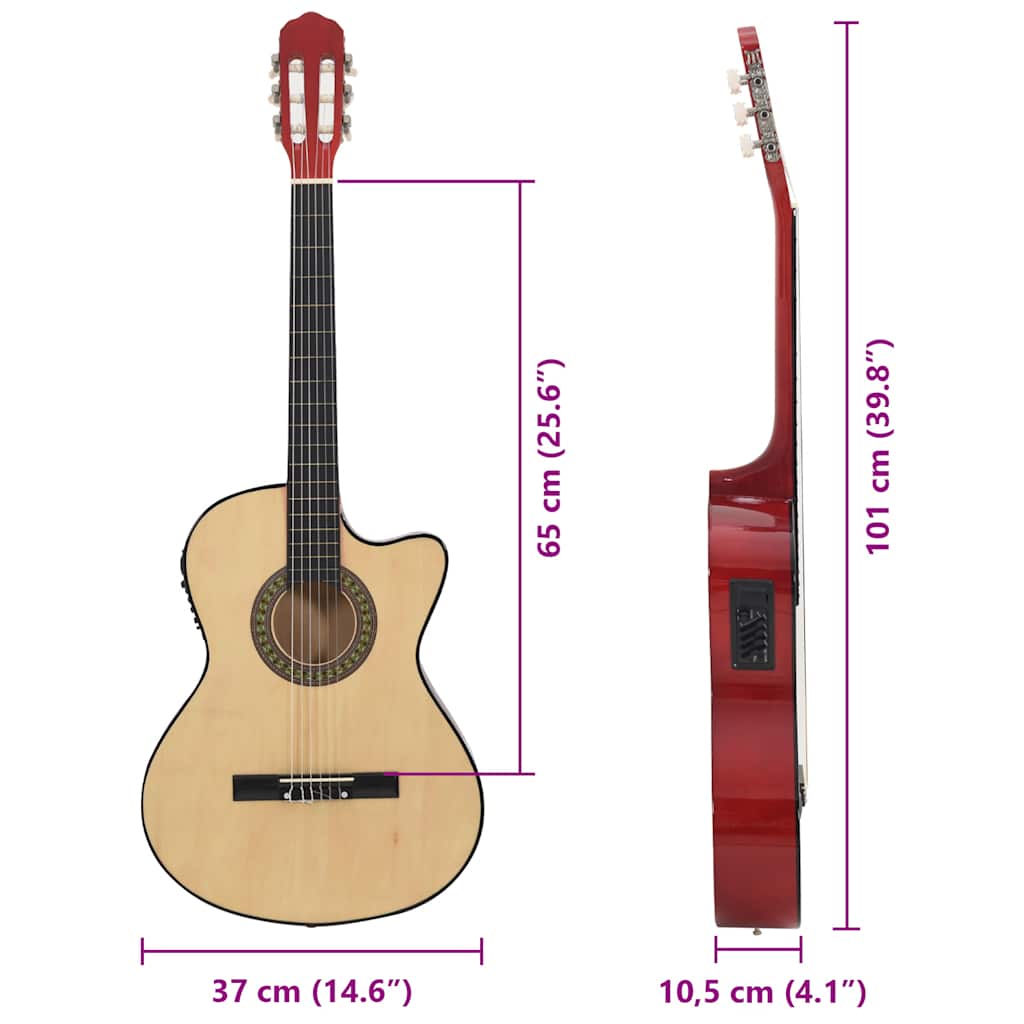 Western klassisk cutaway gitar med equalizer og 6 strenger