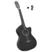 Western klassisk cutaway gitar med equalizer 6 strenger svart