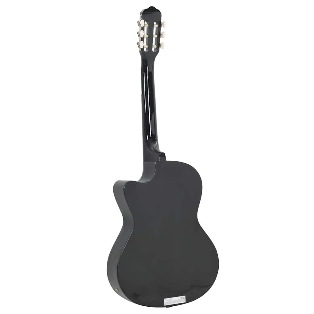 Western klassisk cutaway gitar med equalizer 6 strenger svart