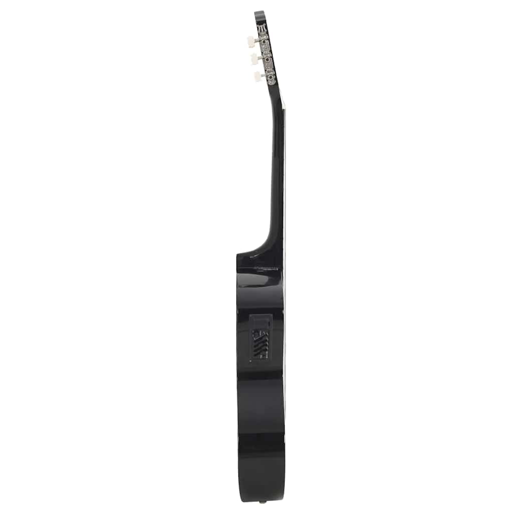 Western gitarsett 12 deler med equalizer og 6 strenger svart