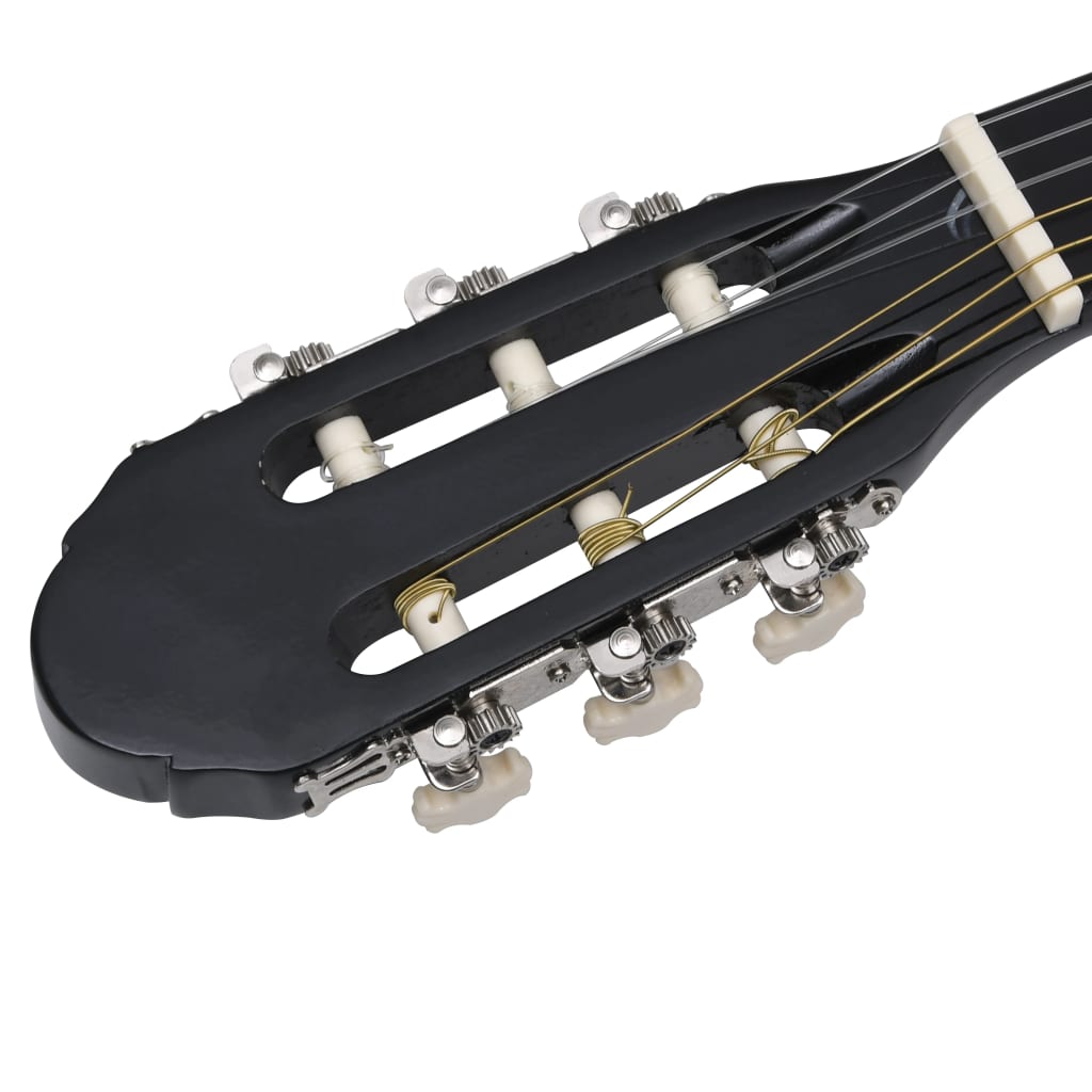 Western gitarsett 12 deler med equalizer og 6 strenger svart