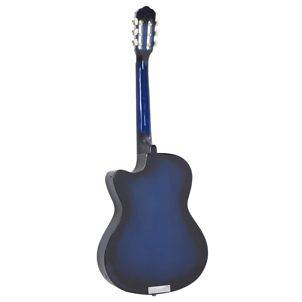 Western klassisk cutaway gitar med equalizer 6 strenger blå