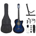 Western gitarsett 12 deler med equalizer og 6 strenger blå