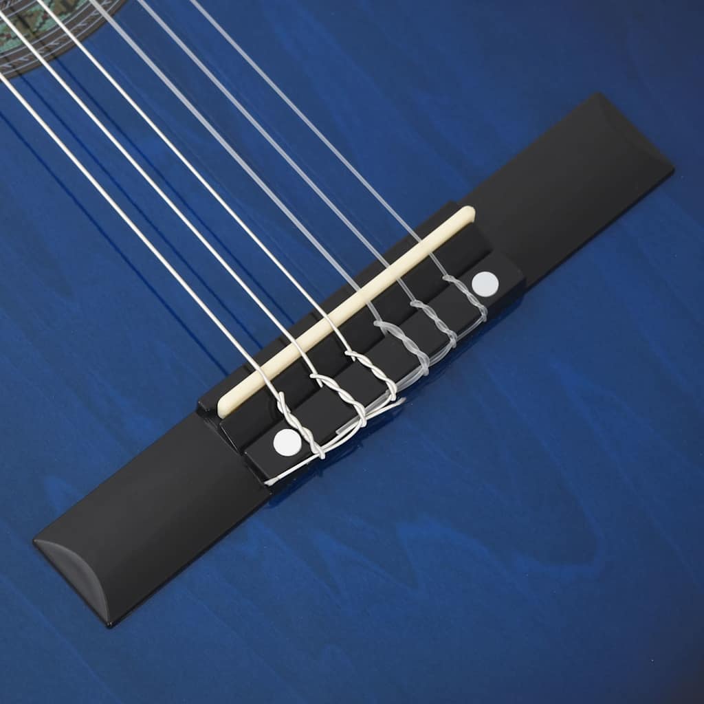 Western gitarsett 12 deler med equalizer og 6 strenger blå