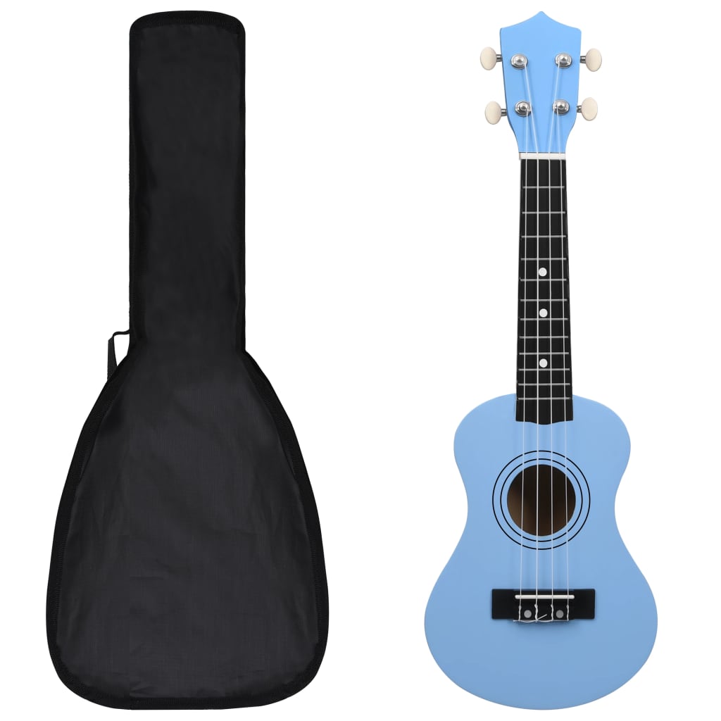Sopran-ukulele sett med veske for barn babyblå 21"