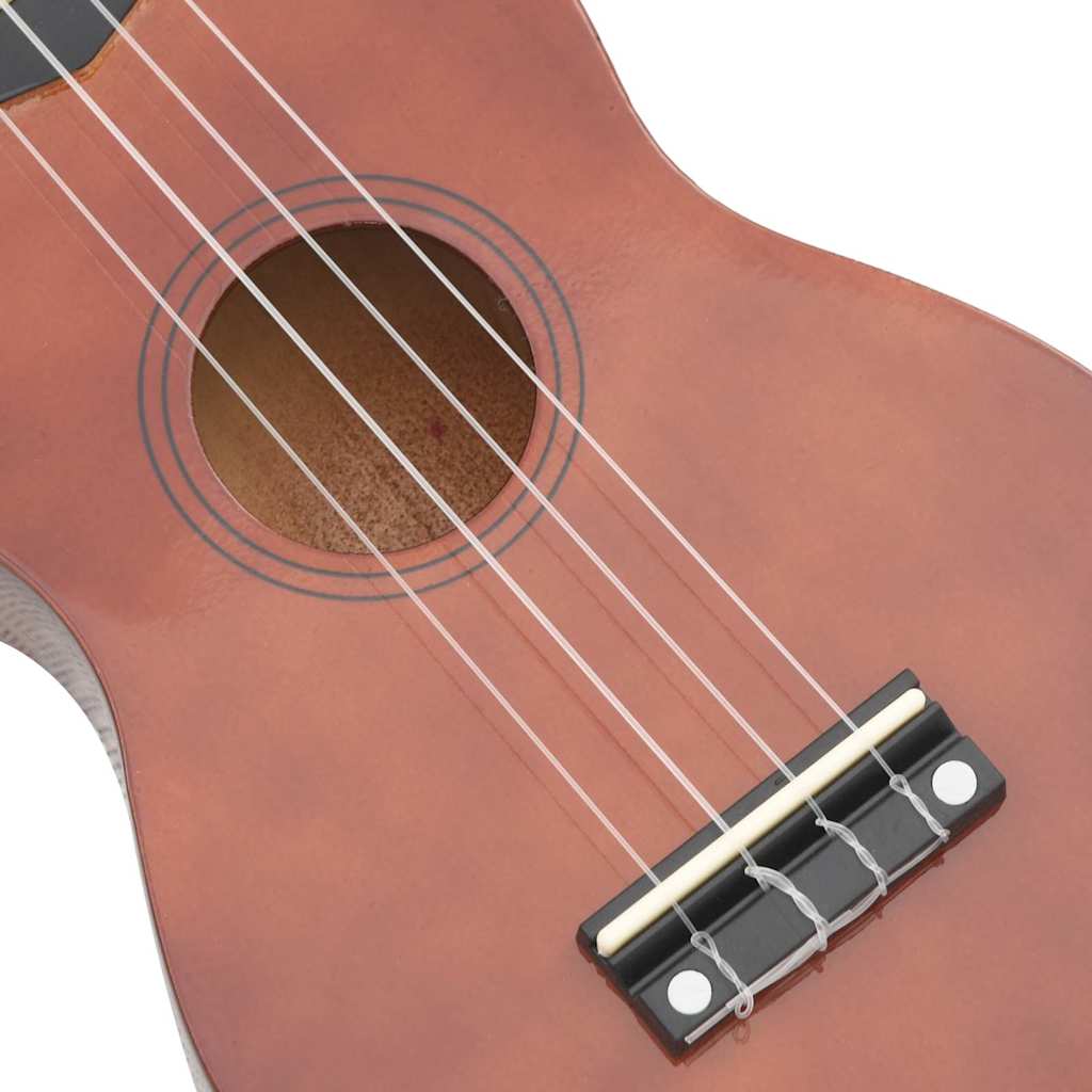 Sopran-ukulele sett med veske for barn mørkt tre 23"