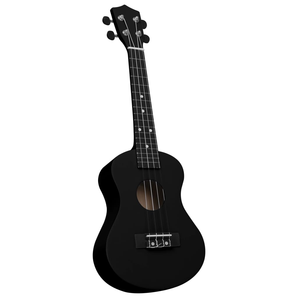 Sopran-ukulele sett med veske for barn svart 23"