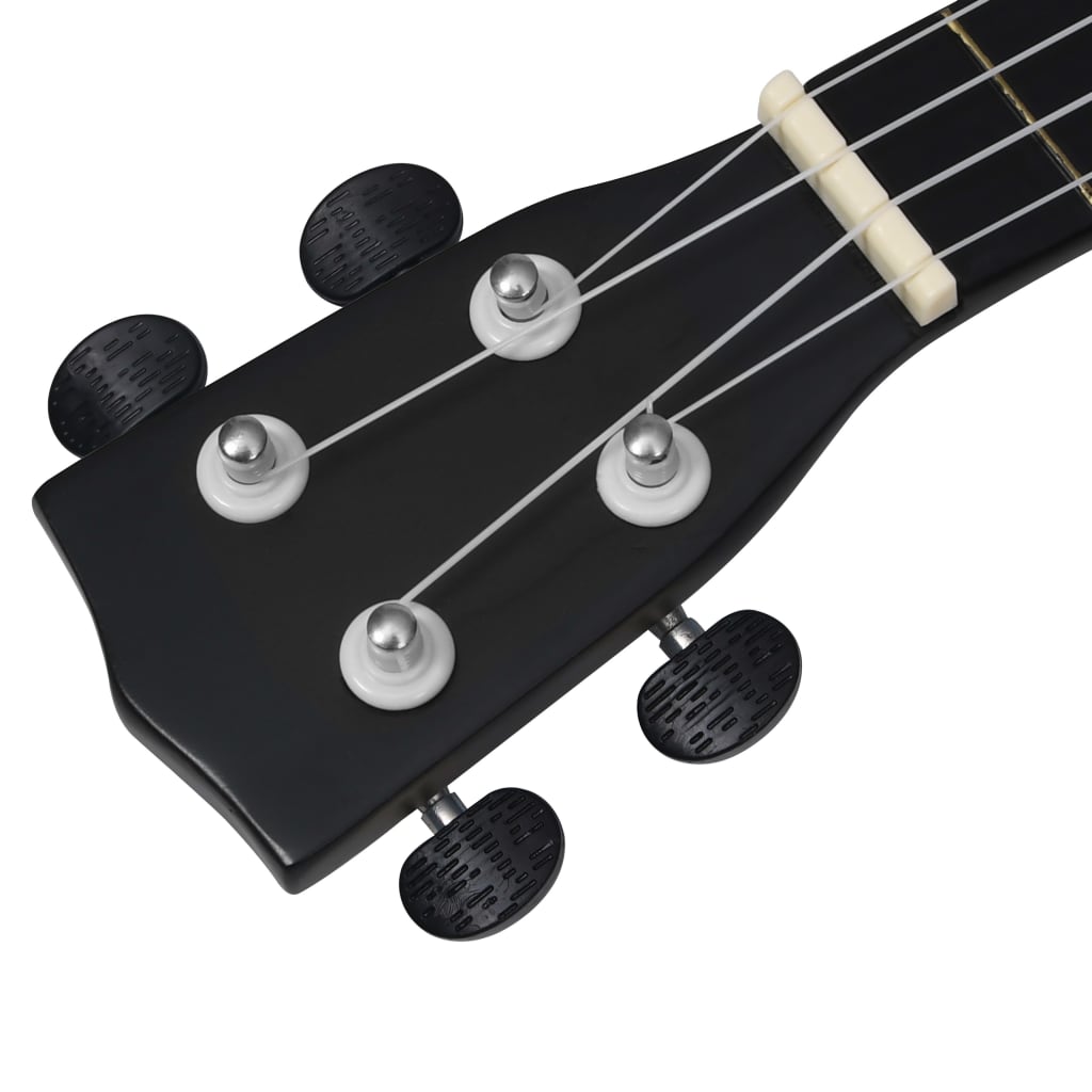 Sopran-ukulele sett med veske for barn svart 23"