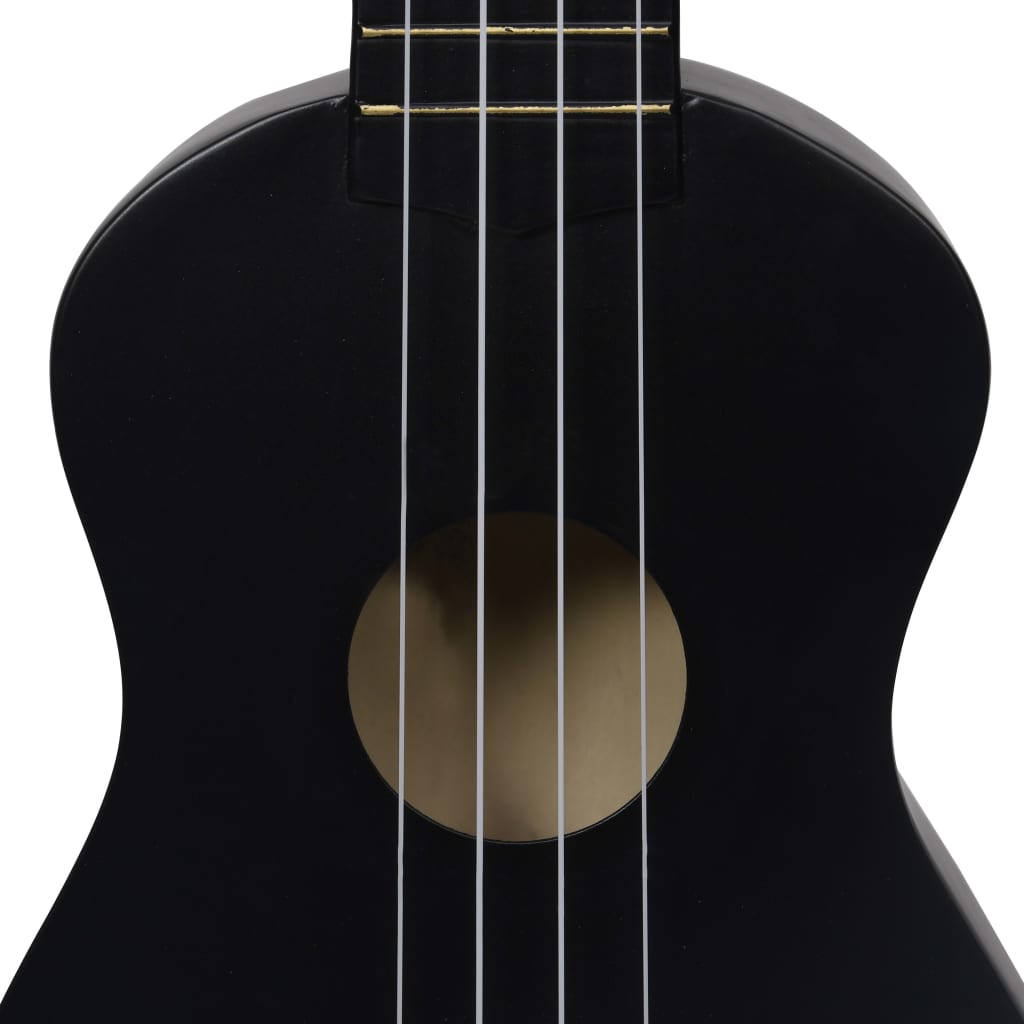 Sopran-ukulele sett med veske for barn svart 23"