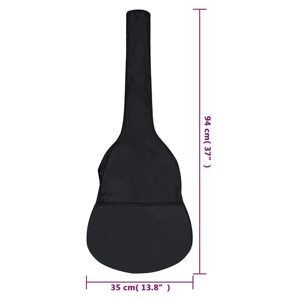 Gitarveske for 1/2 (34") klassisk gitar svart 94x35 cm stoff