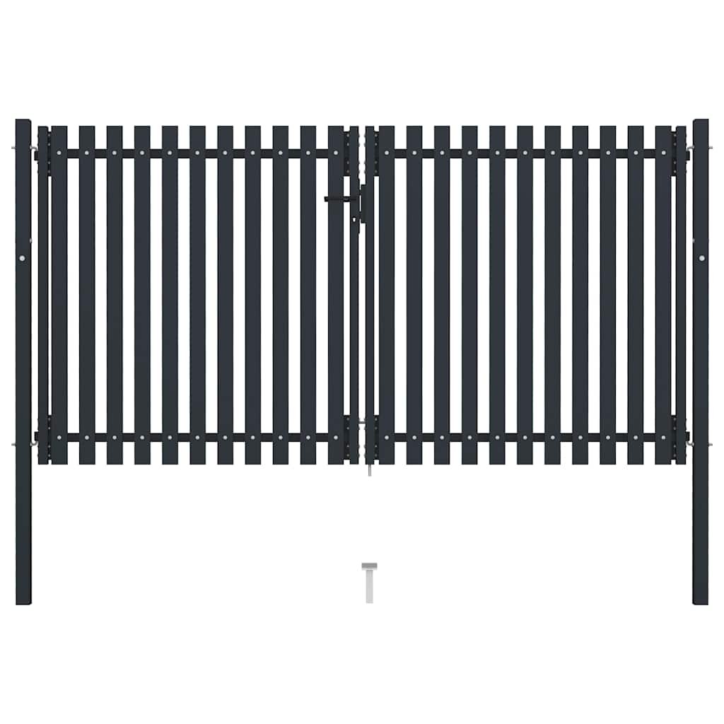 Dobbeldørsgjerde stål 300x150 cm antrasitt vidaXL