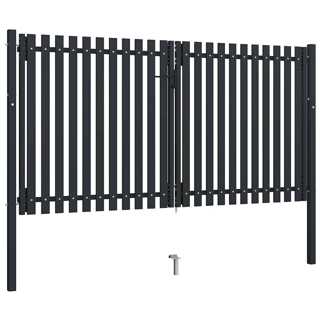 Dobbeldørsgjerde stål 300x150 cm antrasitt vidaXL