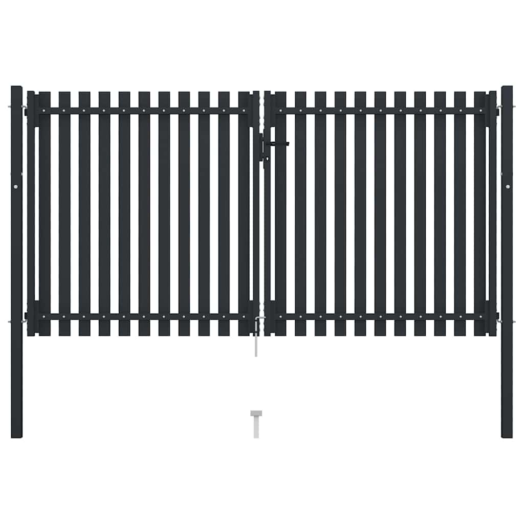 Dobbeldørsgjerde stål 300x150 cm antrasitt vidaXL