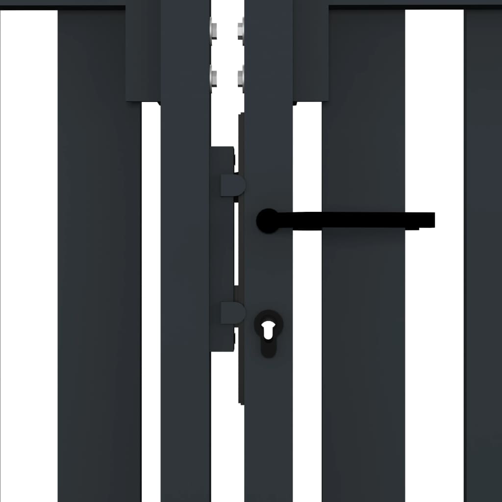Hageport med dobbel dør stål 306x220 cm antrasitt