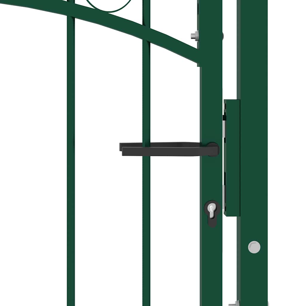 Gjerdeport EMMEN med buet topp stål 100x86 cm grønn