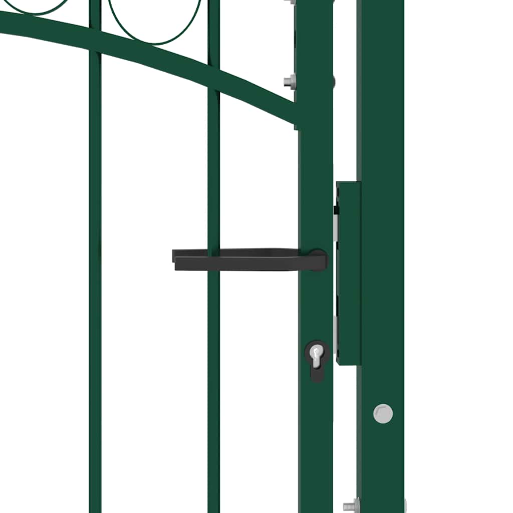 Gjerdeport EMMEN med buet topp stål 100x98,5 cm grønn