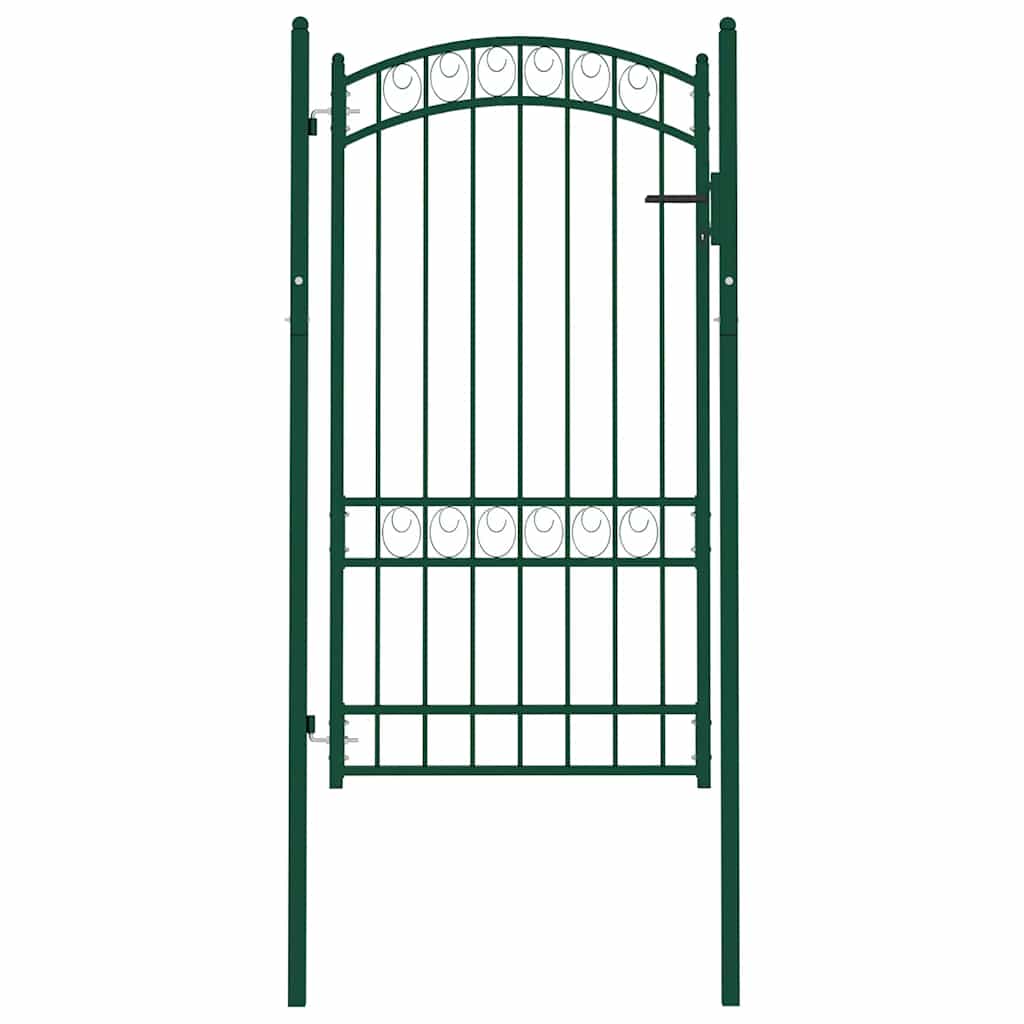 Gjerdeport EMMEN med buet topp stål 100x123,5 cm grønn