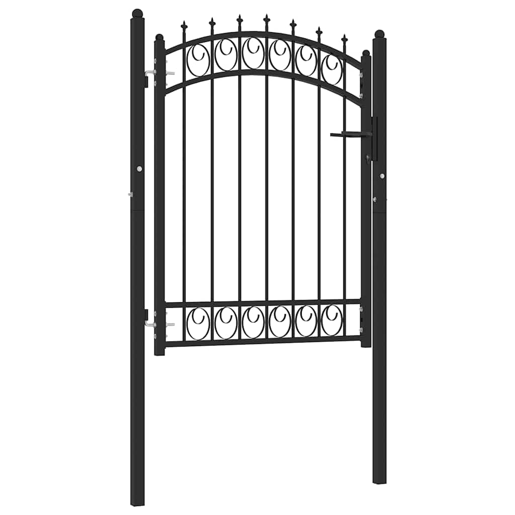 Gjerdeport EMMEN med pigger stål 103x109,5 cm svart