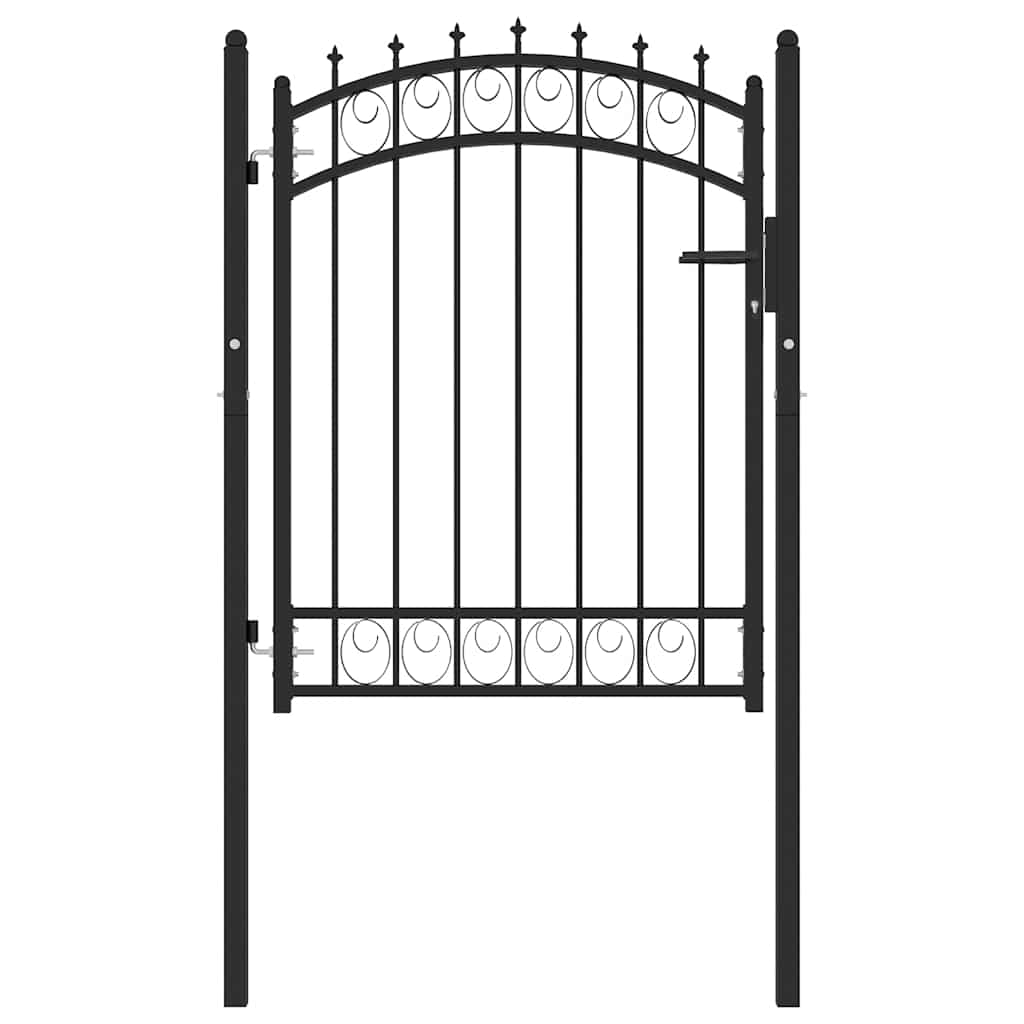 Gjerdeport EMMEN med pigger stål 103x109,5 cm svart