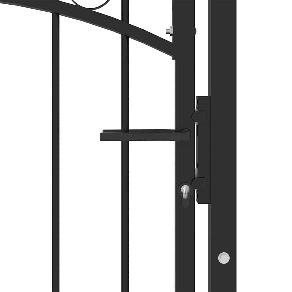 Gjerdeport EMMEN med pigger stål 103x117 cm svart