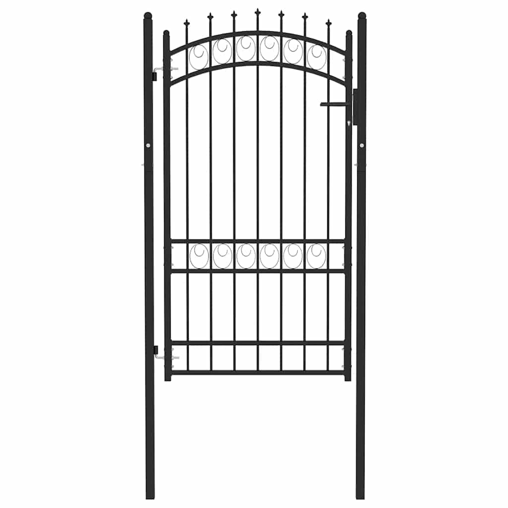 Gjerdeport EMMEN med pigger stål 103x134,5 cm svart