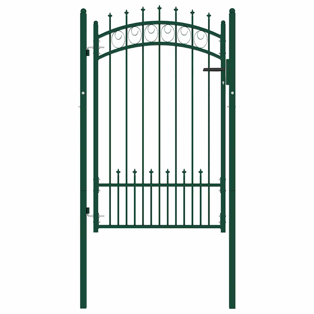 Gjerdeport EMMEN med pigger stål 104x117 cm grønn