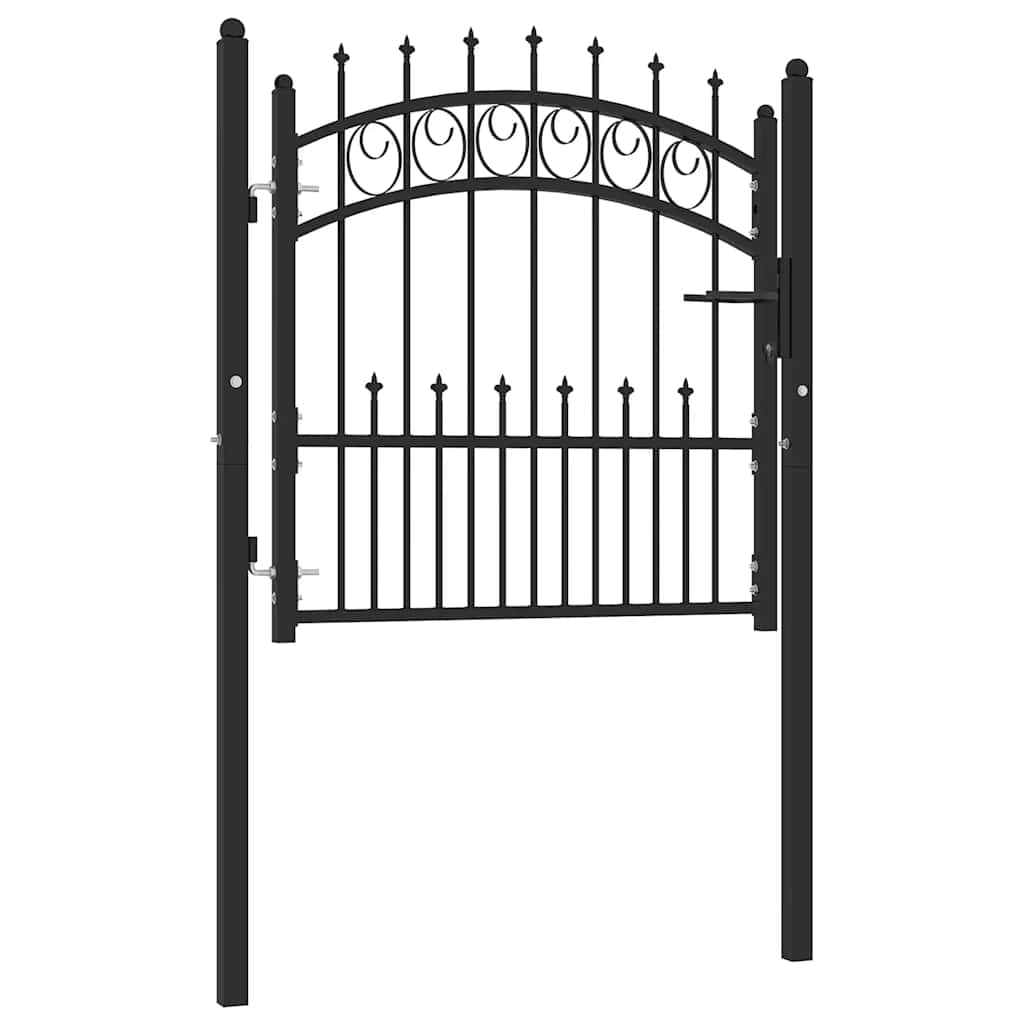 Gjerdeport EMMEN med pigger stål 104x87 cm svart