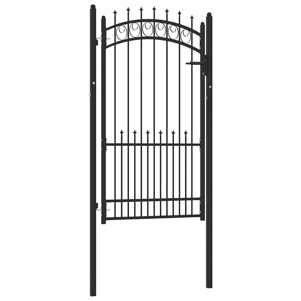 Gjerdeport EMMEN med pigger stål 104x134,5 cm svart