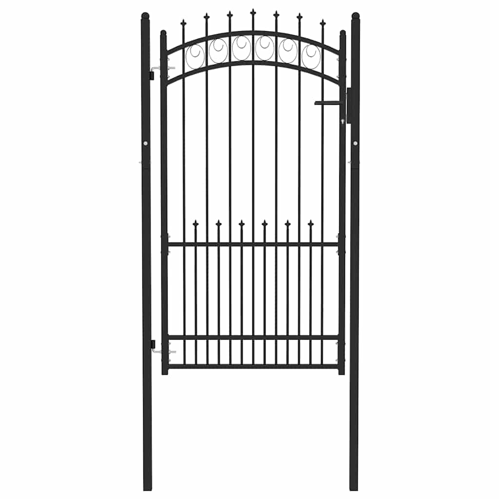 Gjerdeport EMMEN med pigger stål 104x134,5 cm svart