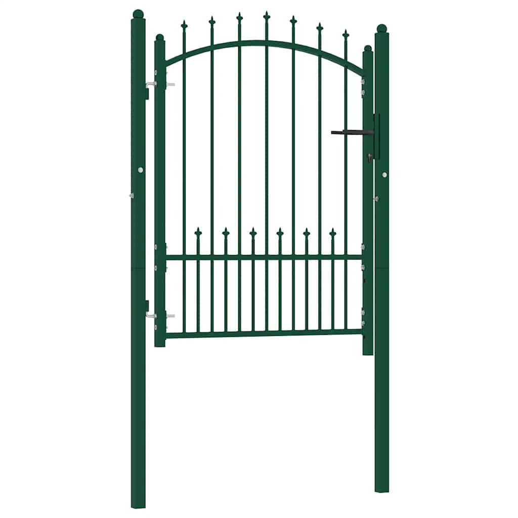 Gjerdeport EMMEN med pigger stål 104x109,5 cm grønn