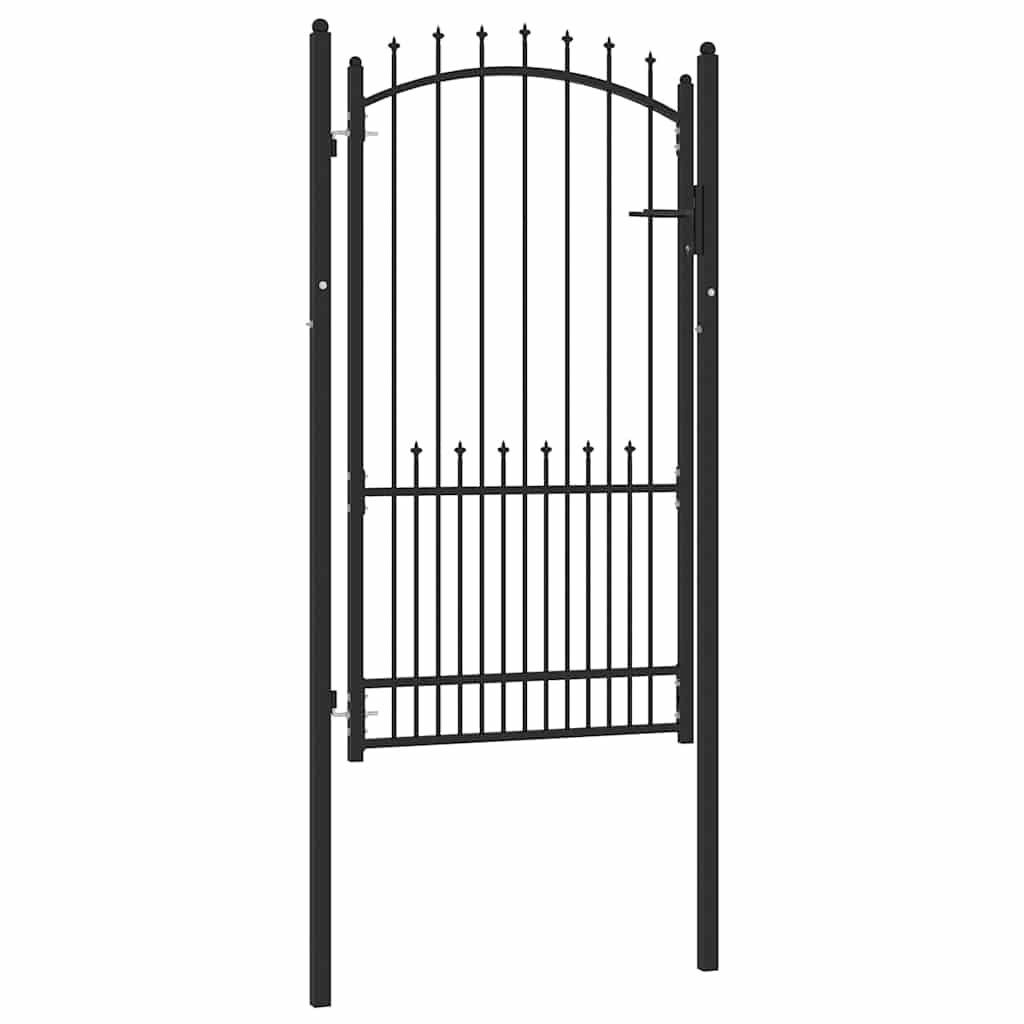 Gjerdeport med spisser EMMEN 100 x 175 cm Pulverlakkert stål
