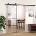 Skyvedør aluminium og ESG-glass 76x205 cm svart