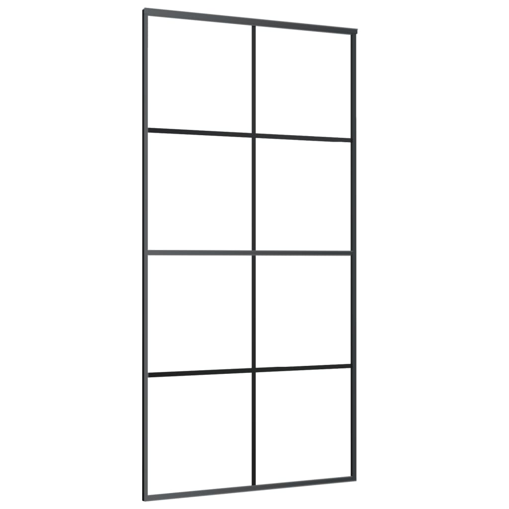 Skyvedør aluminium og ESG-glass 102,5x205 cm svart