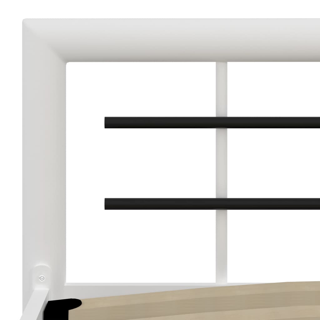 Sengeramme hvit og svart metall 100x200 cm